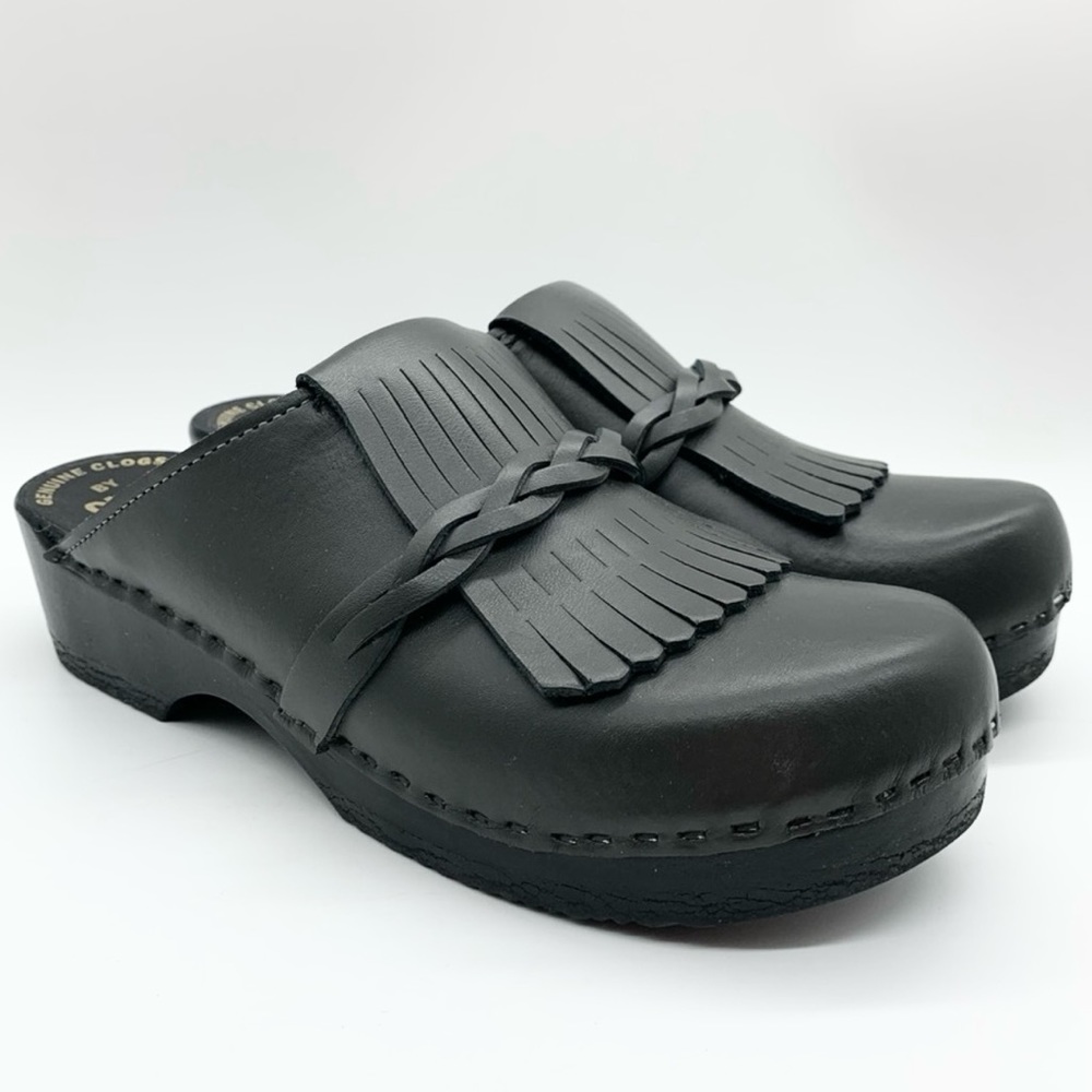 Clog Master X Sven Clogs Kiltie Clogs with Braid Straps Non-Bendable Base Sz 41